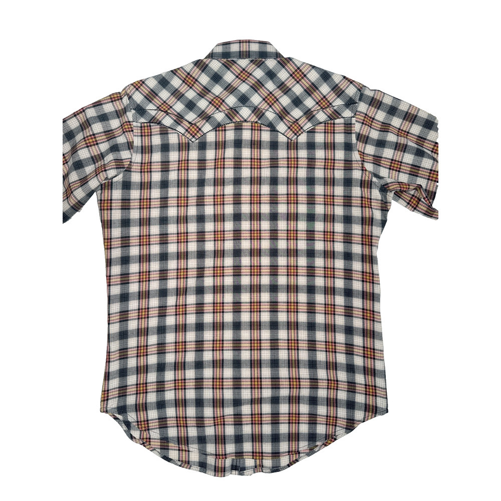 Vintage Wrangler Western Pearl Snap Shirt Plaid Cowboy Mens M - Picture 9 of 16
